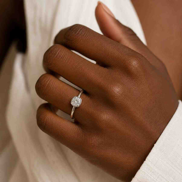 bezel engagement ring round bezel ring solitaire engagement thin ring band rose gold jewelry