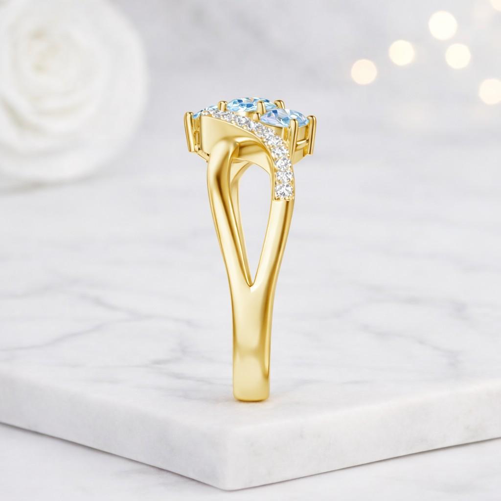 blue gemstone ring three stone ring infinity ring crossover ring promise ring women ring silver ring statement ring cluster ring sparkling ring pave ring twist band ring elegant ring gift ring fashion ring