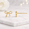 Gold Minimalist Bow Stud Earrings