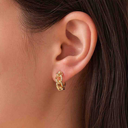 braided hoop earrings twisted link earrings curb chain earrings oval link earrings hollow hoop earrings