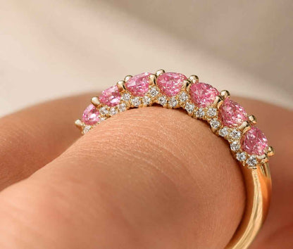 bridal ring fashion ring pink jewelry luxury ring handmade ring custom ring gift ring minimal ring classic ring curved band slim ring
