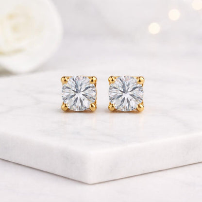 brilliant cut earrings faceted stone earrings modern cut studs elegant cut earrings timeless cut studs