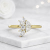 Multi Shape Lab Grown Diamond Cluster Ring in 14K Yellow Gold