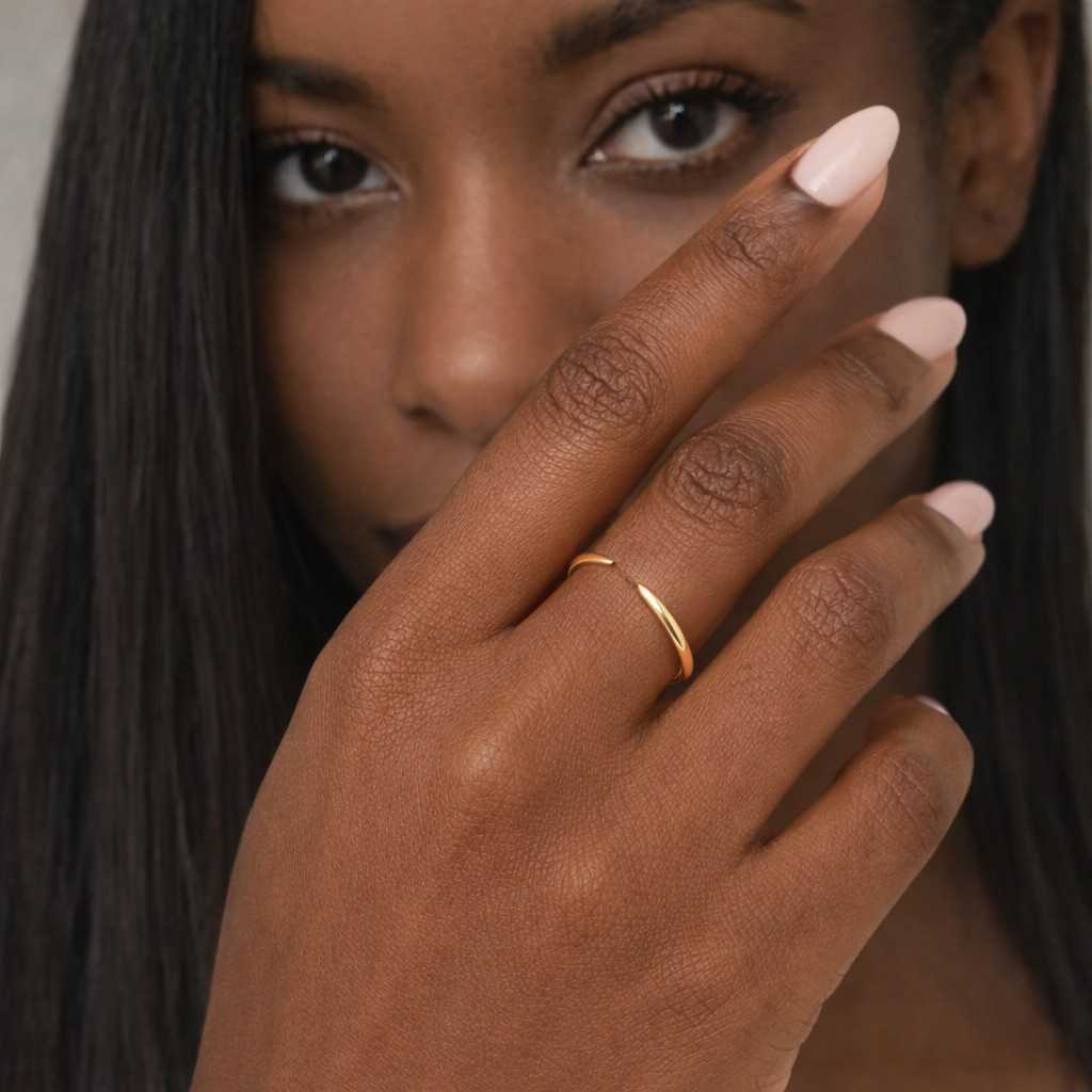bypass ring nail ring open cuff ring curved band ring smooth band ring dome ring mirror finish ring designer ring