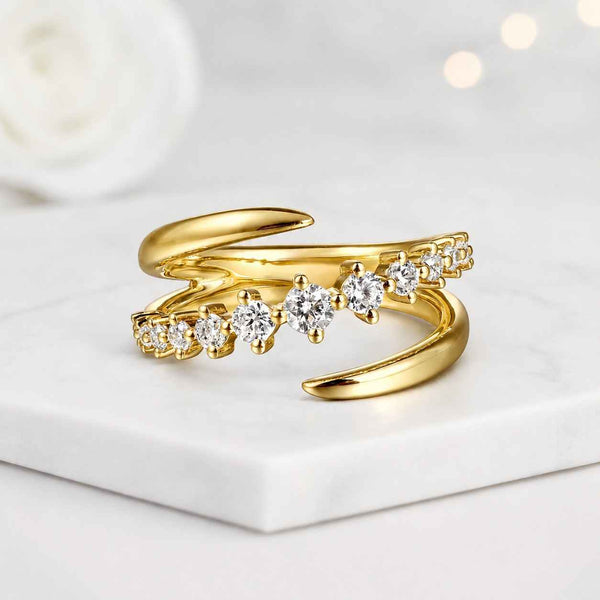 bypass ring open ring wrap ring crossover ring adjustable ring gold ring statement ring fashion ring women ring stacking ring minimalist ring modern ring dainty ring curved ring