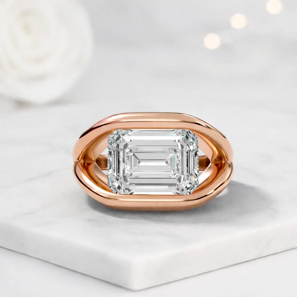 certified diamond ring forever stone ring brilliant cut stone emerald cut diamond emerald cut moissanite emerald cut lab diamond emerald cut cubic zirconia gemstone engagement ring gemstone solitaire ring gemstone bridal ring