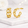 14K Gold Chain Link Hoop Earrings