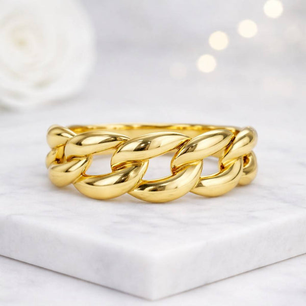 chain ring chunky ring gold chain ring link ring curb chain ring statement ring bold ring wide band ring chain band ring modern ring fashion ring women ring unisex ring stackable ring everyday ring