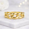 14K Gold Cuban Link Chain Ring