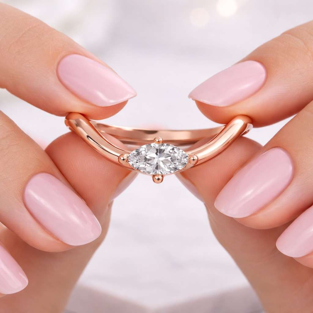 chevron band marquise diamond ring curved wedding ring contour band nesting band stackable ring curved gold ring minimalist jewelry fine ring women jewelry gold jewelry