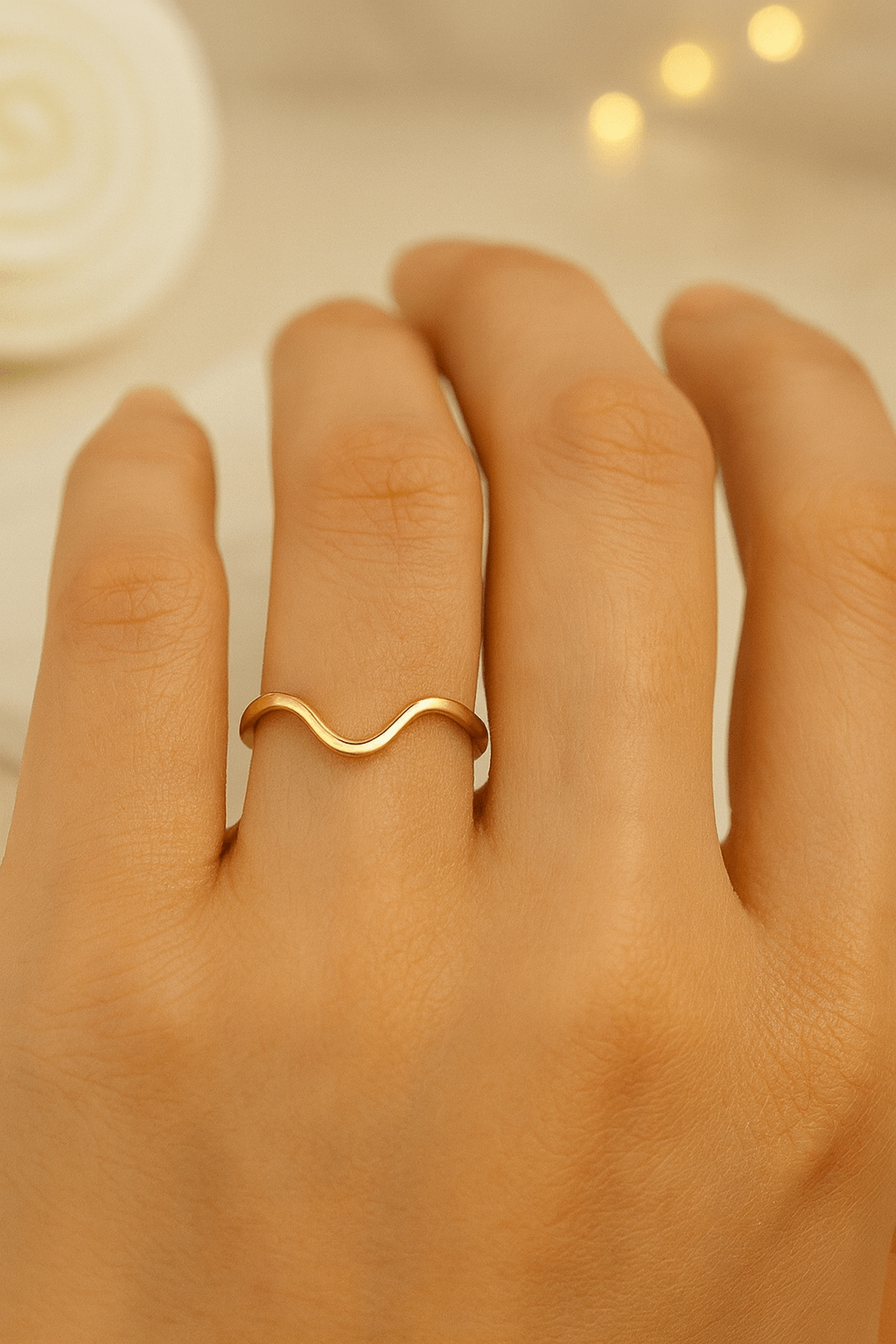 chevron ring curved band wave band contour band V ring nesting band stack ring layering ring midi ring pinky ring knuckle ring thin gold ring minimalist jewelry dainty jewelry