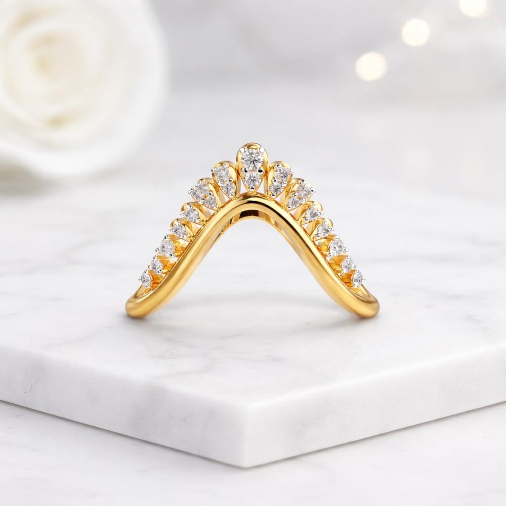 chevron ring curved ring v ring wishbone ring nesting ring stackable ring crown ring tiara ring contour ring