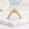 Round Cut Lab Grown Diamond Curved Wedding Band