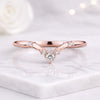 14K Rose Gold Lab Grown Diamond Chevron Wedding Band Ring