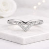 Round Cut Lab Grown Diamond Chevron Wedding Band Ring