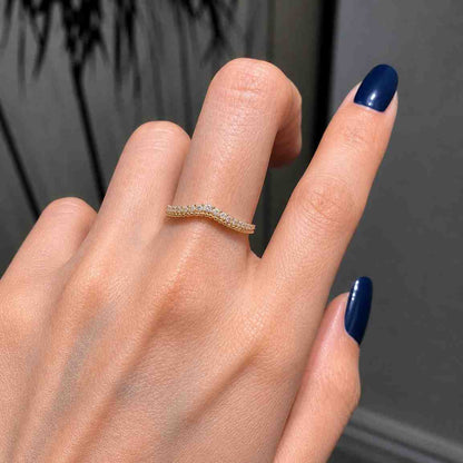 chevron wedding band curved anniversary ring contour stacking ring pave wedding band crown contour ring fitted wedding band nesting bridal ring diamond contour band curved bridal ring beaded wedding band
