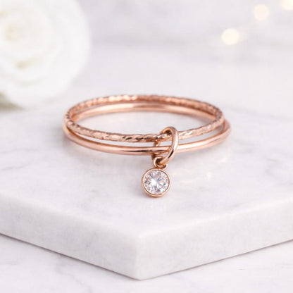 circle charm ring bezel stone ring floating charm ring drop charm ring stackable ring slim band ring polished ring shiny ring modern ring