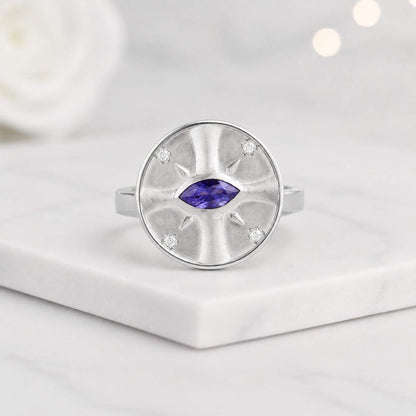circle ring shield ring eye motif protection ring talisman ring spiritual ring lucky ring fashion ring designer ring artisan jewelry gold jewelry gemstone ring