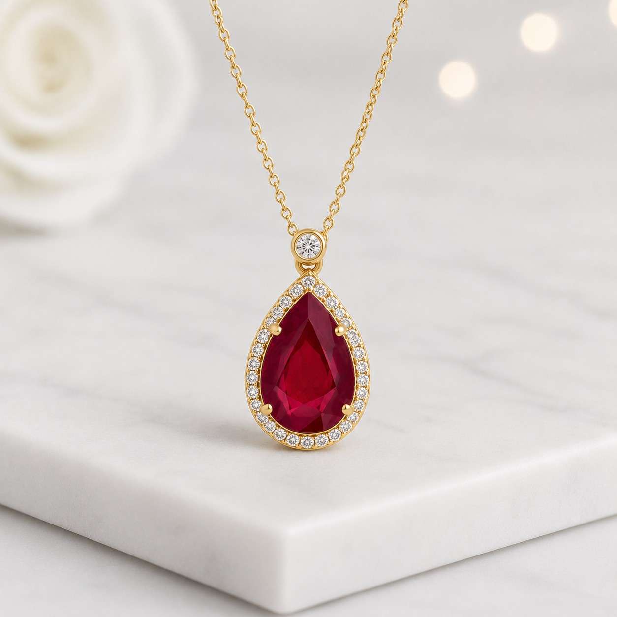 classic necklace fine necklace women jewelry drop necklace gemstone jewelry red crystal pendant luxury necklace polished necklace
