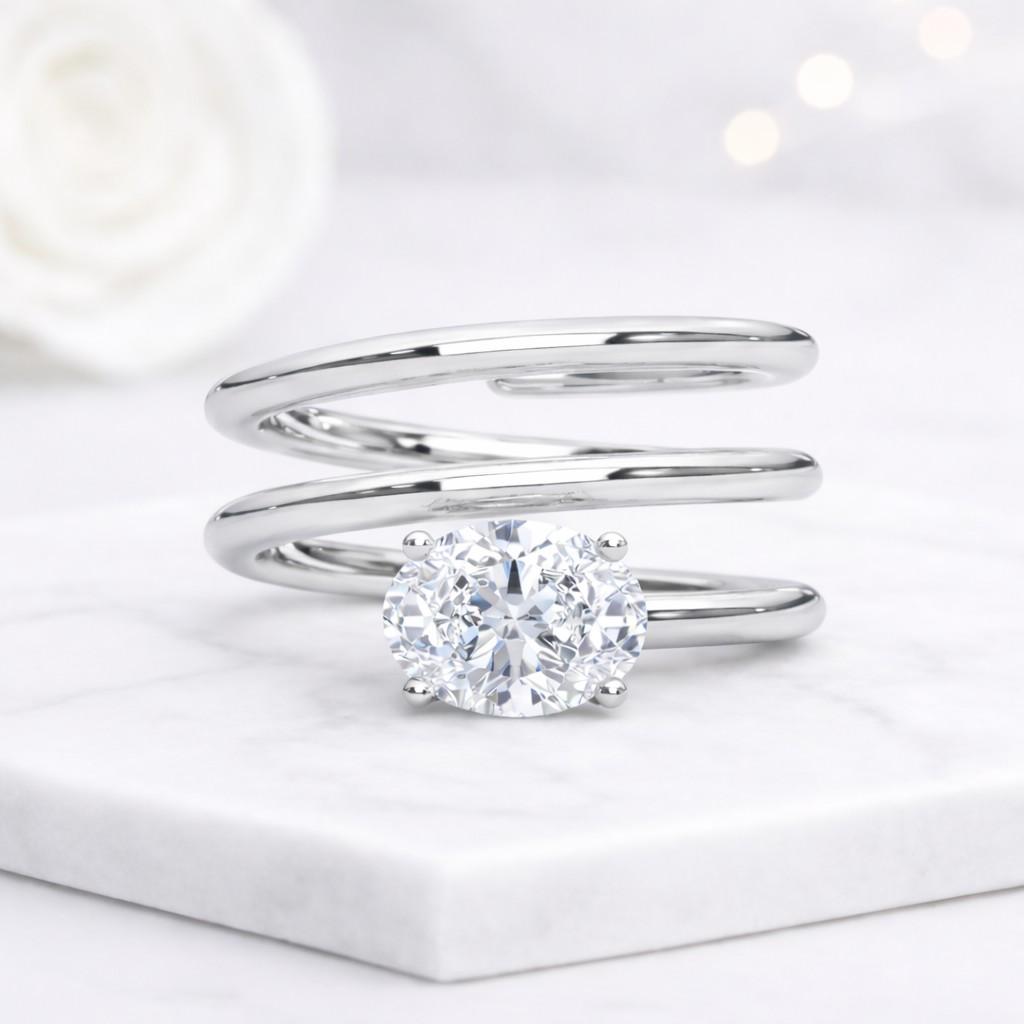 clear gemstone ring white gemstone ring sparkling stone ring crystal stone ring faceted gemstone ring
