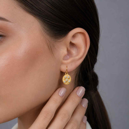 coin earrings small drop earrings minimalist earrings modern earrings women earrings everyday earrings handmade earrings artisan earring