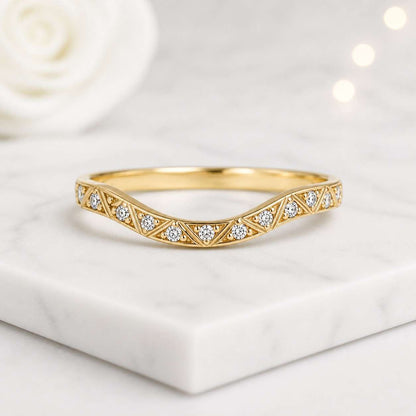 crown ring curved ring chevron ring contour ring nesting ring stackable ring gemstone ring promise ring bridal ring women ring fine jewelry elegant ring dainty ring minimalist ring crown band curved band