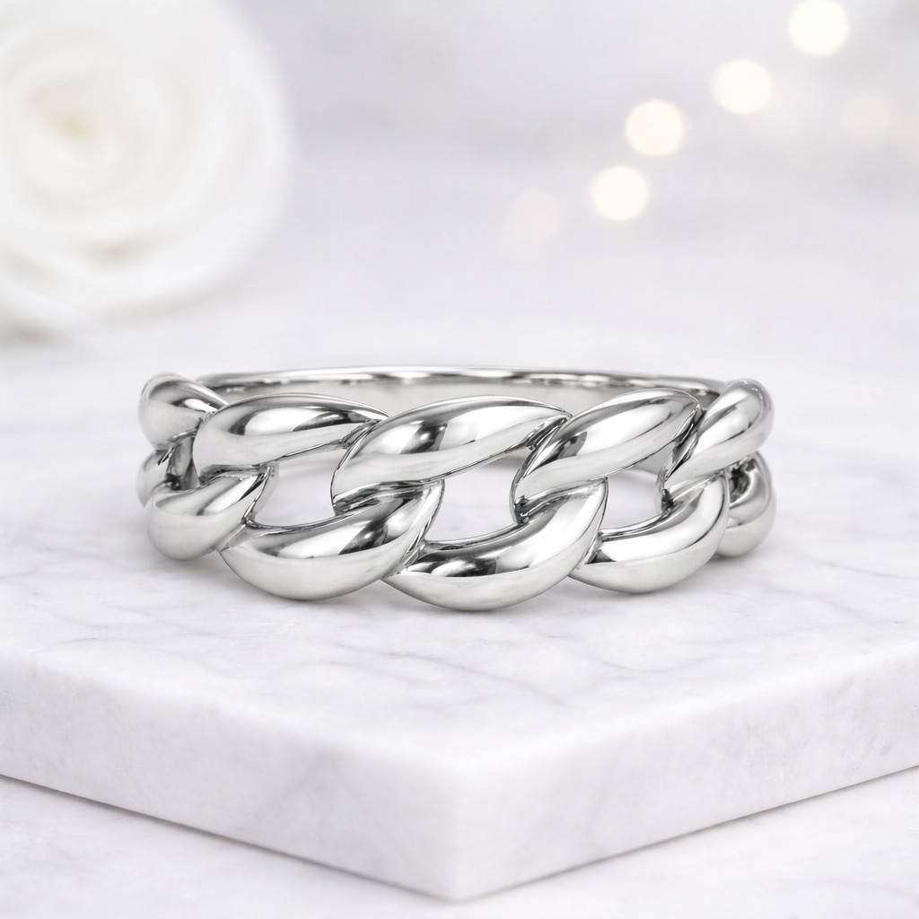 cuban link ring oversized ring chunky band ring heavy ring chain style ring link band ring curb link ring biker ring street style ring fashion accessory gold jewelry statement jewelry bold accessory modern jewelry everyday jewelry luxury accessory polished finish high shine ring