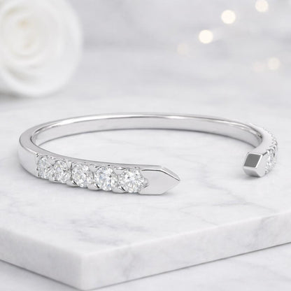 cuff band ring diamond band ring lab diamond ring rose gold cuff open front ring slim cuff ring elegant band