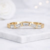 14K Gold Baguette Cut Lab Grown Diamond Curved Wedding Band Ring