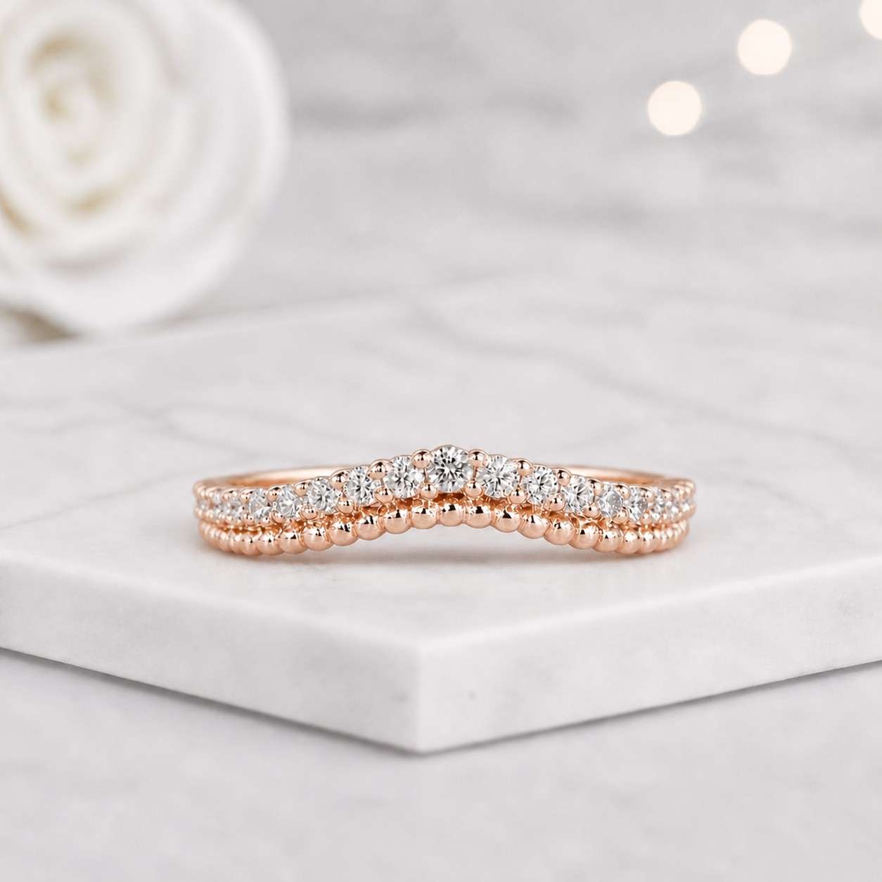curved diamond band matching band ring enhancer delicate ring slim band elegant ring wedding jewelry bridal jewelry contour wedding ring stack ring curved stacking band