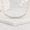 Round Lab Grown Diamond Curved Bar Necklace