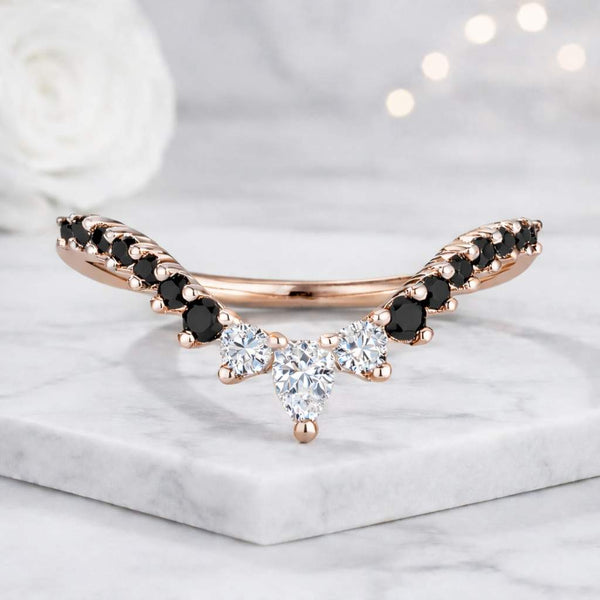 curved ring chevron ring enhancer ring guard ring contour ring nesting ring stackable ring V ring open band