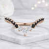 Black Diamond & Pear Lab Grown Diamond Curved Band