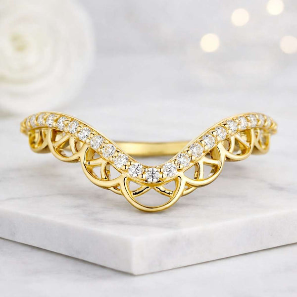 curved ring chevron ring v ring nesting ring enhancer ring contour ring crown ring wishbone ring diamond band curved band