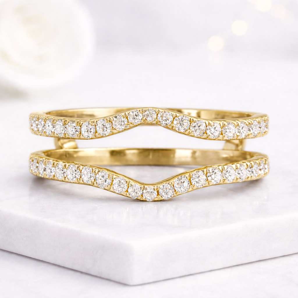 curved ring chevron ring v ring wishbone ring stackable ring nesting ring contour band curved wedding band