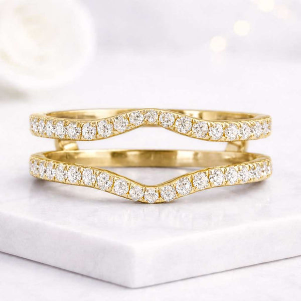 curved ring chevron ring v ring wishbone ring stackable ring nesting ring contour band curved wedding band