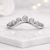 Round Lab Grown Diamond Curved Chevron Stacking Ring