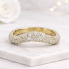 14K Yellow Gold Lab Grown Diamond Curved Pavé Wedding Band