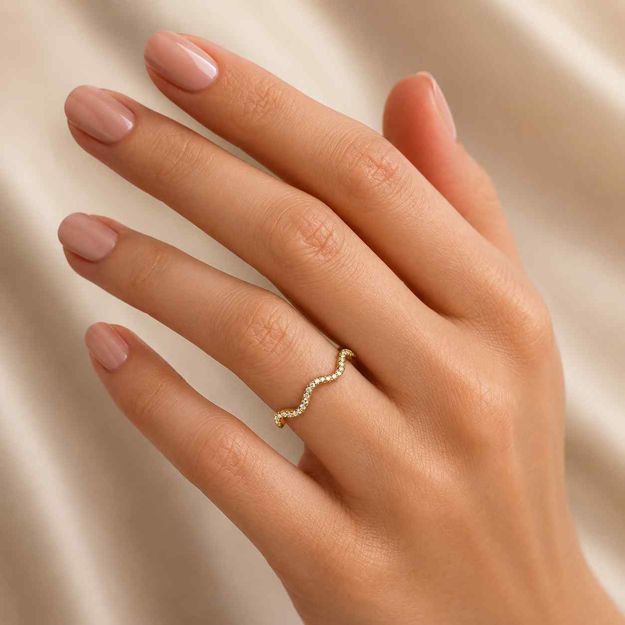 curved wedding band wavy band wave wedding ring contour wedding band nesting wedding band diamond band pave band slim wedding band