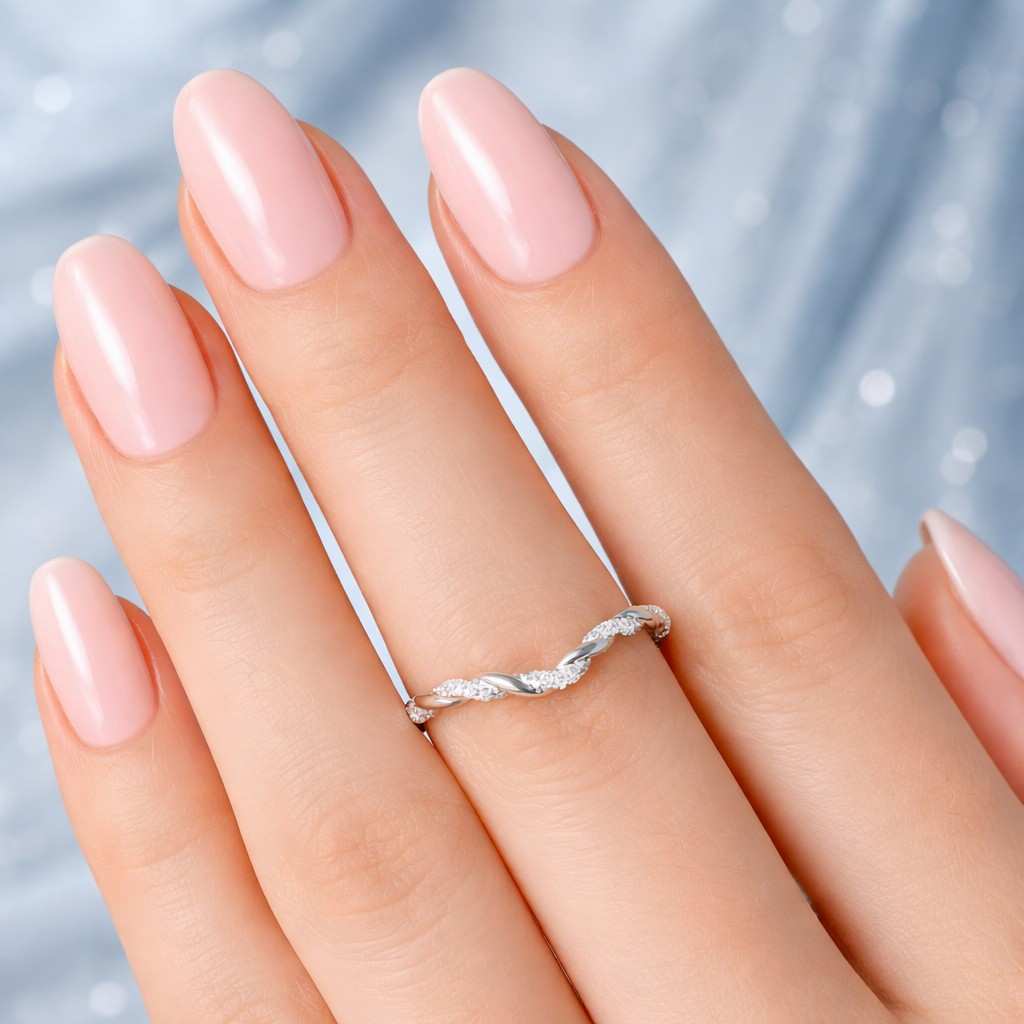 curvedband twistband braidedring contourring vring wishbone crownband enhancer guardring spacer matchingband weddingring anniversaryband