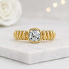 Cushion Cut Lab Grown Diamond Bezel Set Engagement Ring