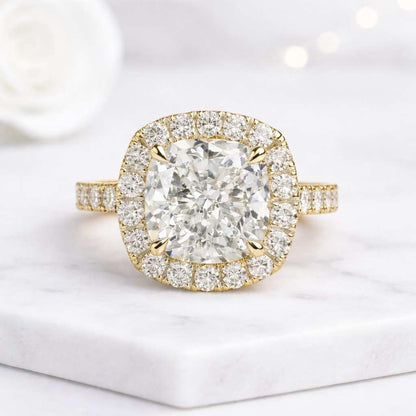 cushion engagement ring halo diamond ring rose gold halo ring cushion bridal ring pave engagement ring