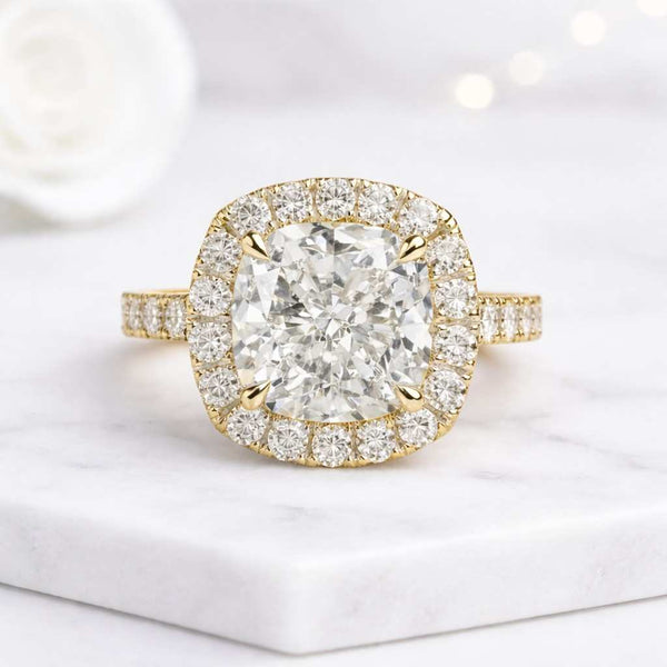cushion engagement ring halo diamond ring rose gold halo ring cushion bridal ring pave engagement ring