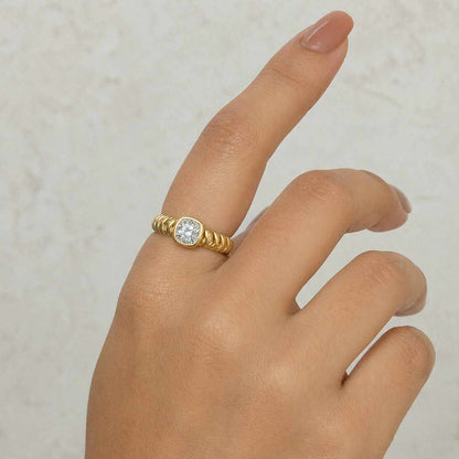 cushion solitaire bezel set ring twisted shank ring rope texture ring braided band ring thick band ring gold solitaire square bezel ring statement jewelry elegant jewelry