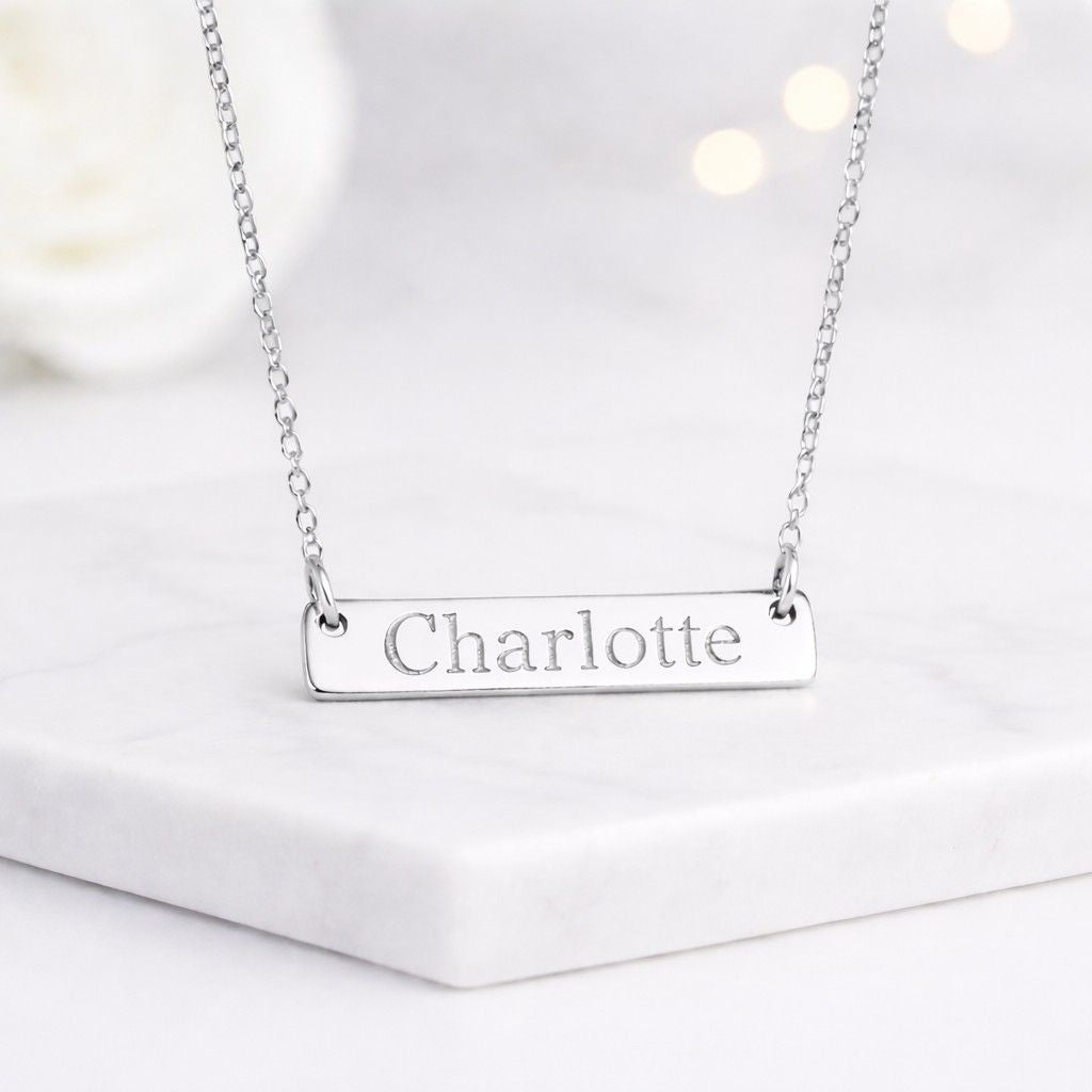 custom gift personalized jewelry glossy necklace engraved jewelry artisan necklace classic necklace