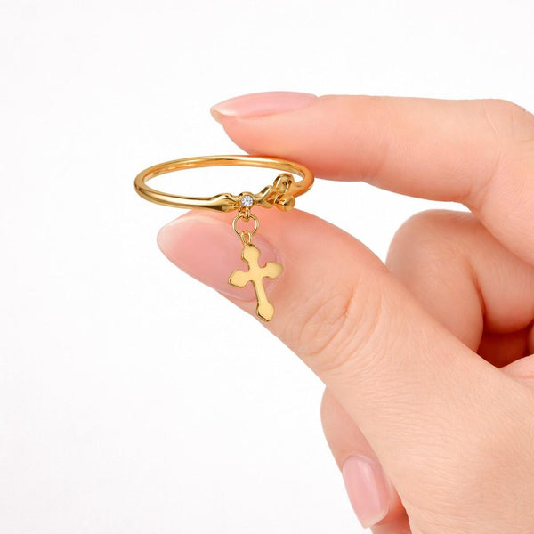 cute ring everyday ring small cross ring hanging charm ring adjustable ring open ring modern ring simple ring elegant ring trendy ring fashion ring handmade ring gift ring