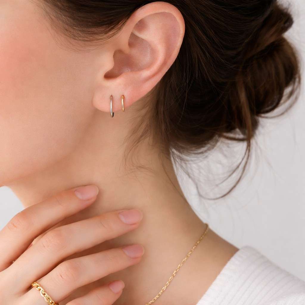dainty hoops modern hoops minimalist earrings stackable earrings double piercing earrings second hole earrings