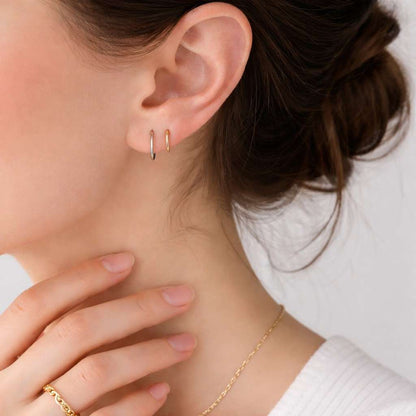 dainty hoops modern hoops minimalist earrings stackable earrings double piercing earrings second hole earrings