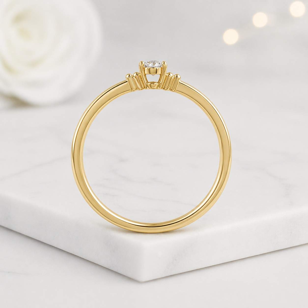 dainty jewelry stack ring fashion jewelry polished band yellow gold ring oval engagement jewelry oval wedding ring proposal ring romantic ring sparkle ring clear stone ring