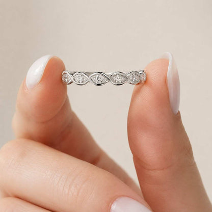 dainty ring contour band eternity style polished band handcrafted ring bridal band gift ring fashion ring delicate band bezel set ring leaf pattern ring